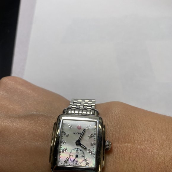 Michele Ladies Mini Deco with Diamond Dial (7635) - Picture 4 of 13